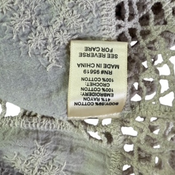 NWT Fever Ivory Color 3/4 Sleeve Crochet Cotton Relaxed Fit Top Size L - Picture 8 of 12